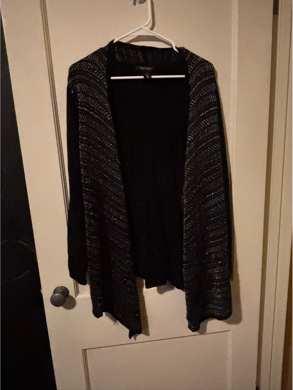 White House Black Market black open front cardigan Small
